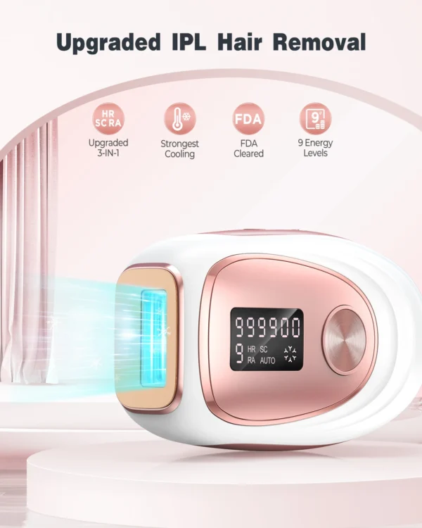 IPL Hair Removal Laser – ICE Cooling, 999900 Flashes, 5 Levels, Permanent & Full-Body - Image 2